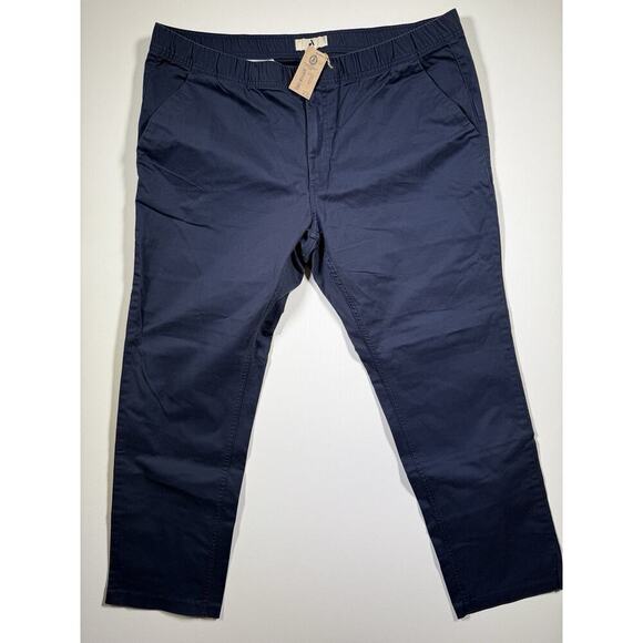 Amazon Aware Casual Men's Elasticated Waist Chino Pant Size XL / 28 Navy Blue - Picture 2 of 14